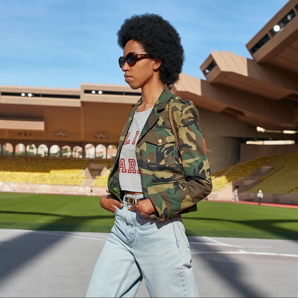 NWT Celine S Cropped Jersey T-Shirt Grey/Burgundy - Picture 3 of 10